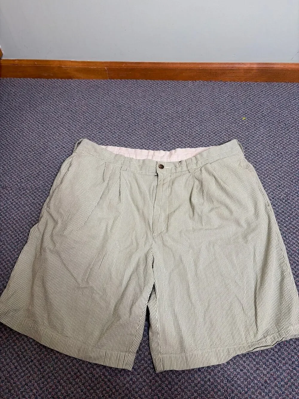 Brooks Brothers Green Striped Chino Shorts 38